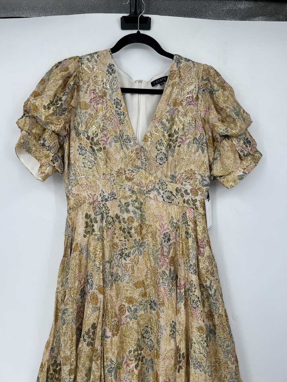 1. State Gold & Green Printed V-Neck Midi Dress | Women’s M Viscose - Picture 5 of 8
